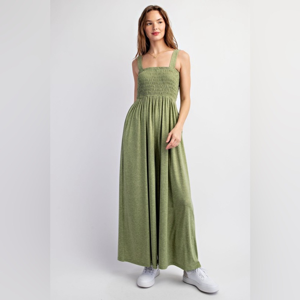 Sweet Generis Smocked Wide Leg Jumpsuit